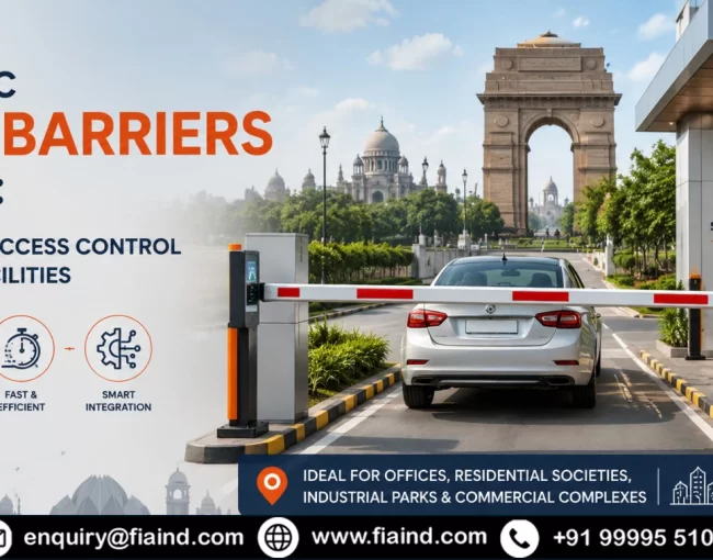 Automatic boom barrier system in Delhi providing smart vehicle access control and enhanced security for commercial, residential, and industrial facilities.