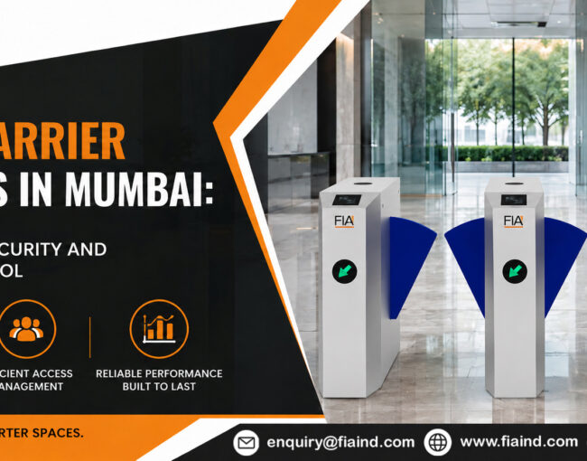 Flap barrier systems in Mumbai installed at a modern corporate building entrance for secure pedestrian access control and enhanced security management.