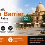 Automatic boom barrier installed at a commercial entrance in Patna for secure vehicle access control by FIA First Idea Automation
