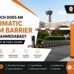 Automatic Boom Barrier Cost in Ahmedabad – Complete Buyer's Guide by FIA showing an automatic boom barrier system for parking, commercial buildings, societies, and industrial access control in Gujarat.