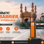 Best Automatic Boom Barrier Solutions in Hyderabad by FIA featuring RFID-enabled parking boom barrier for IT parks, commercial buildings, residential societies, hospitals, and industrial facilities.