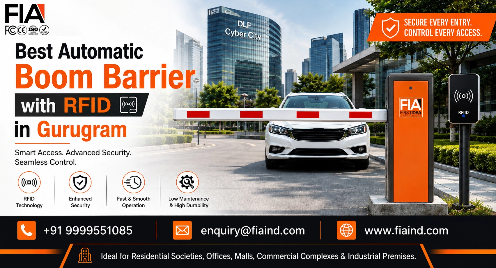 Best Automatic Boom Barrier with RFID in Gurugram | FIA