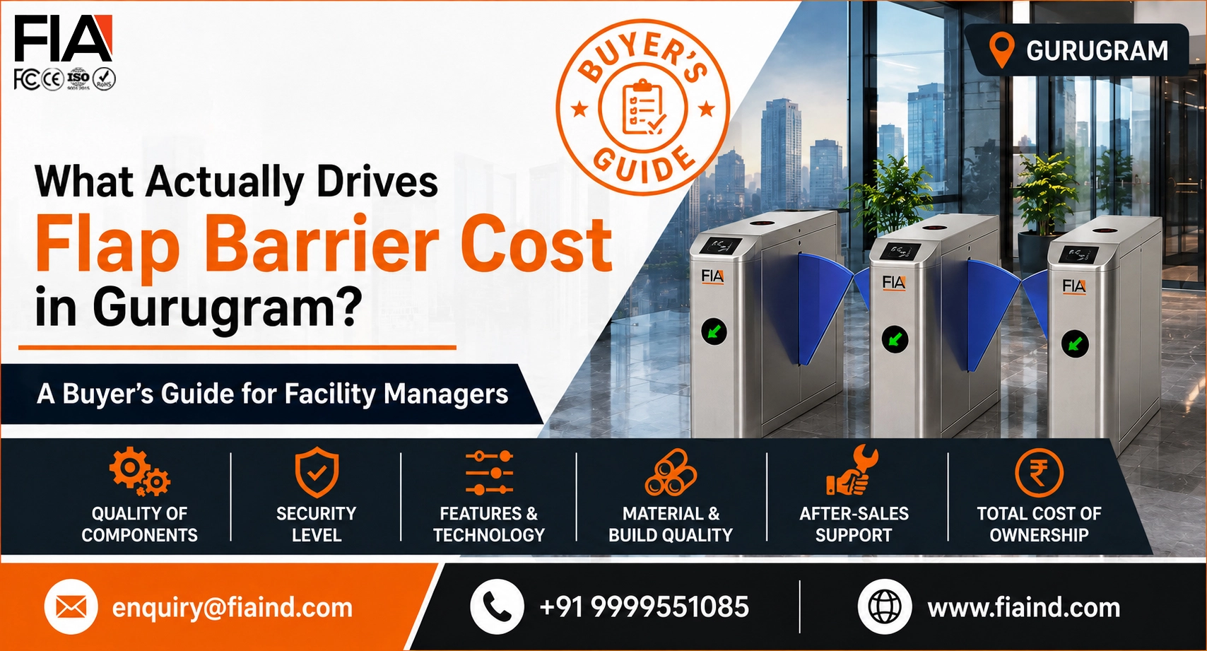Flap barrier cost in Gurugram – buyer’s guide for facility managers