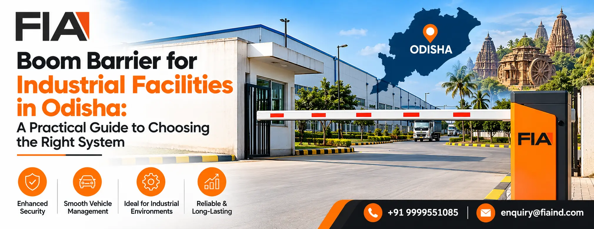 Automatic boom barrier for industrial facilities in Odisha by FIA